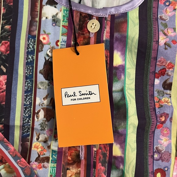 Paul Smith mainline for children’s girls sz 3/4 rabbits & roses stripe top - Picture 3 of 8